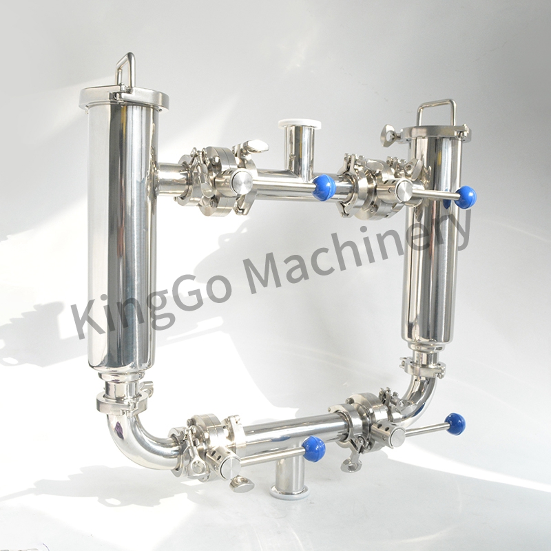 Food Grade Stainless Steel SS304 1.5 inch Tri Clamp Duplex Filter Strainer For Milk Chocolate