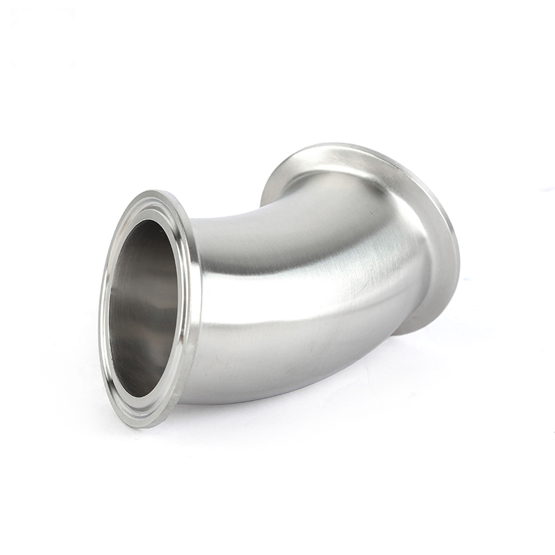 Food Grade Stainless Steel SS304 316L 3A Sanitary 45 Degree Clamped Elbow Bend