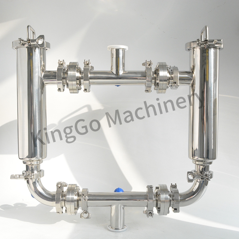 Food Grade Stainless Steel SS304 1.5 inch Tri Clamp Duplex Filter Strainer For Milk Chocolate