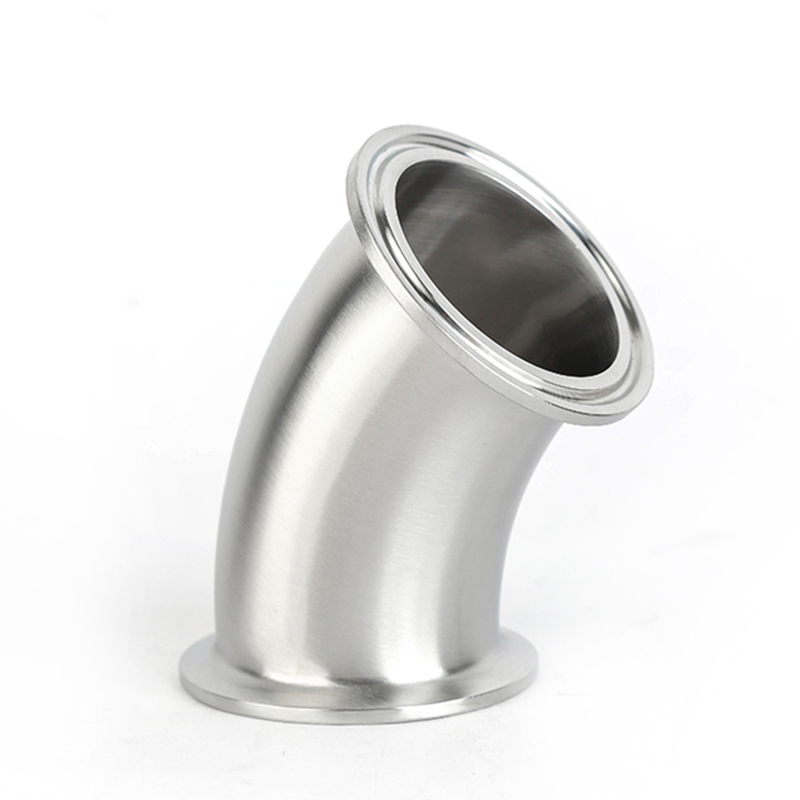 Food Grade Stainless Steel SS304 316L 3A Sanitary 45 Degree Clamped Elbow Bend