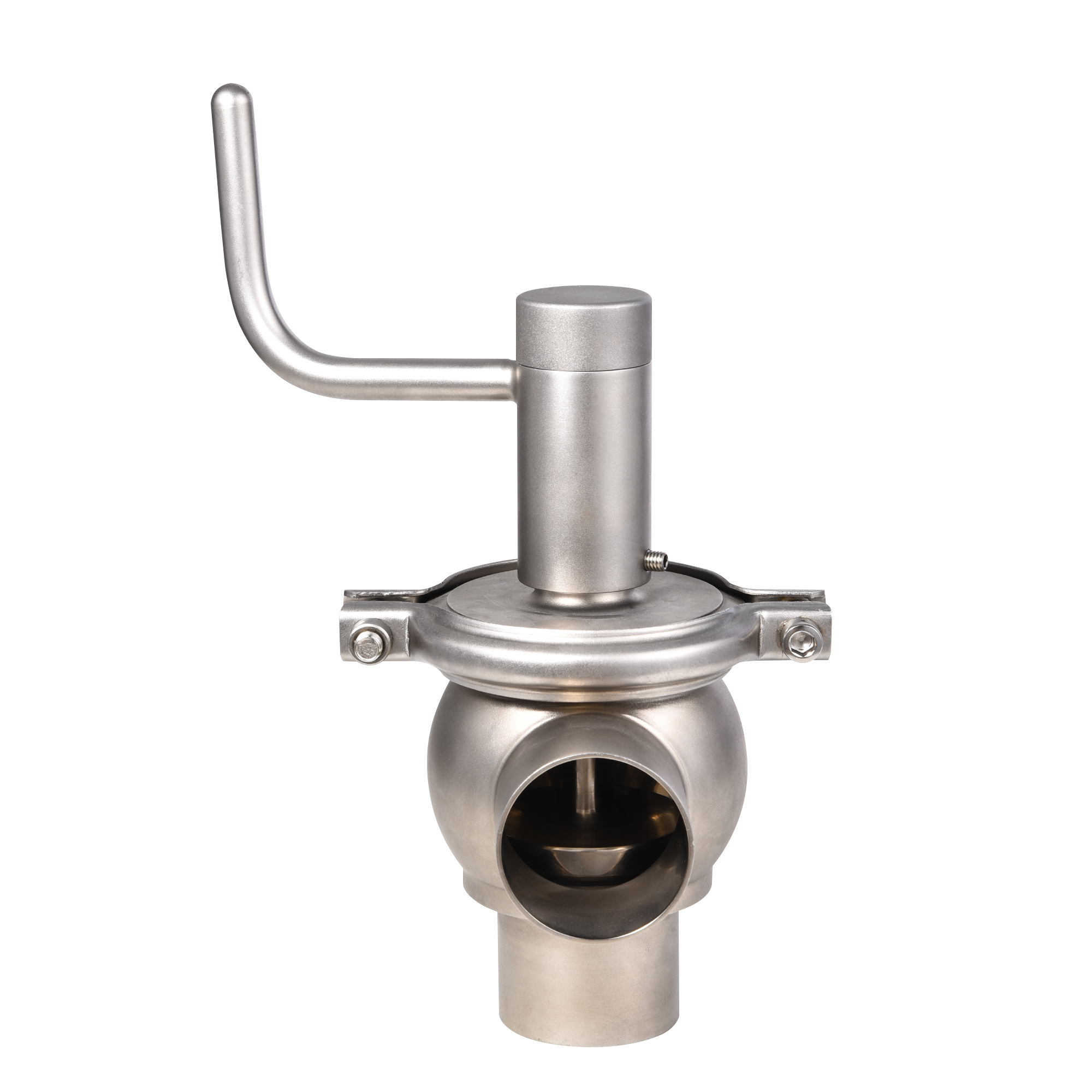 Sanitary SS304 Fluid Reversing Valve Hygienic Pneumatic Acting Stop And Reversing Valve