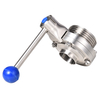 High Quality Sanitary Stainless Steel Manual Type Weld End And Male End Butterfly Valve 