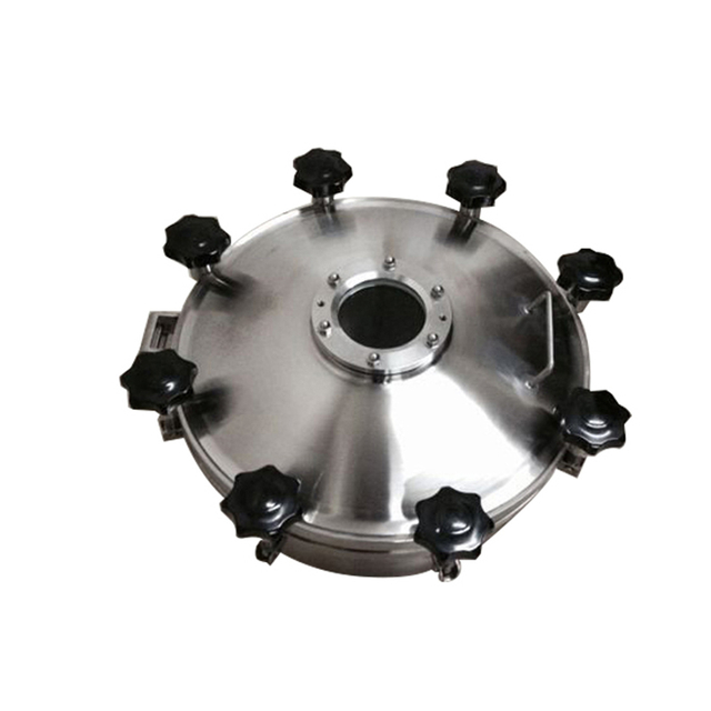 Dairy Tank Stainless Steel 304 Sanitary Round Type Pressure Manhole Cover With Flange Sight Glass