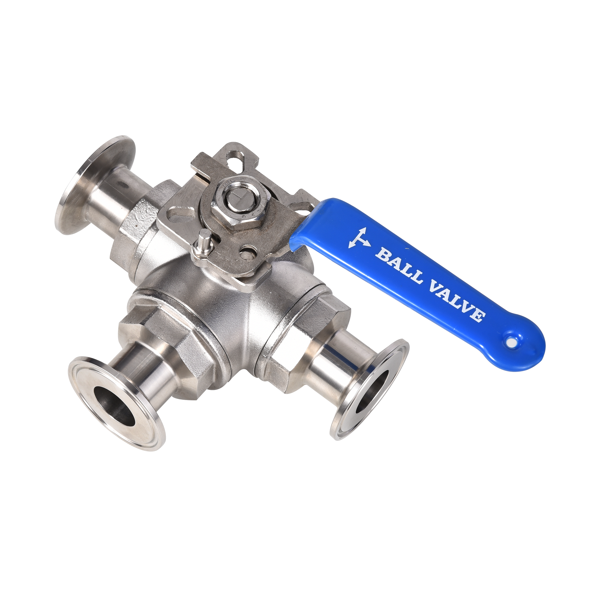 AISI 304 and 316L Sanitary Stainless Steel Tri Clamp Three Way Manual Ball Valve