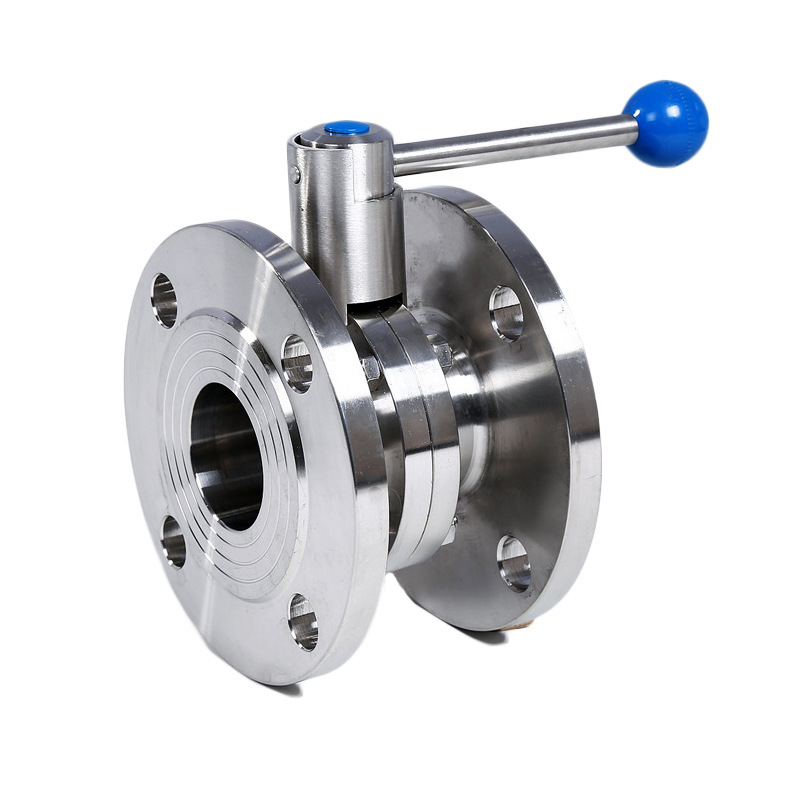 China Supplier Sanitary SS304 and 316 Flange ends Manual Butterfly Valve