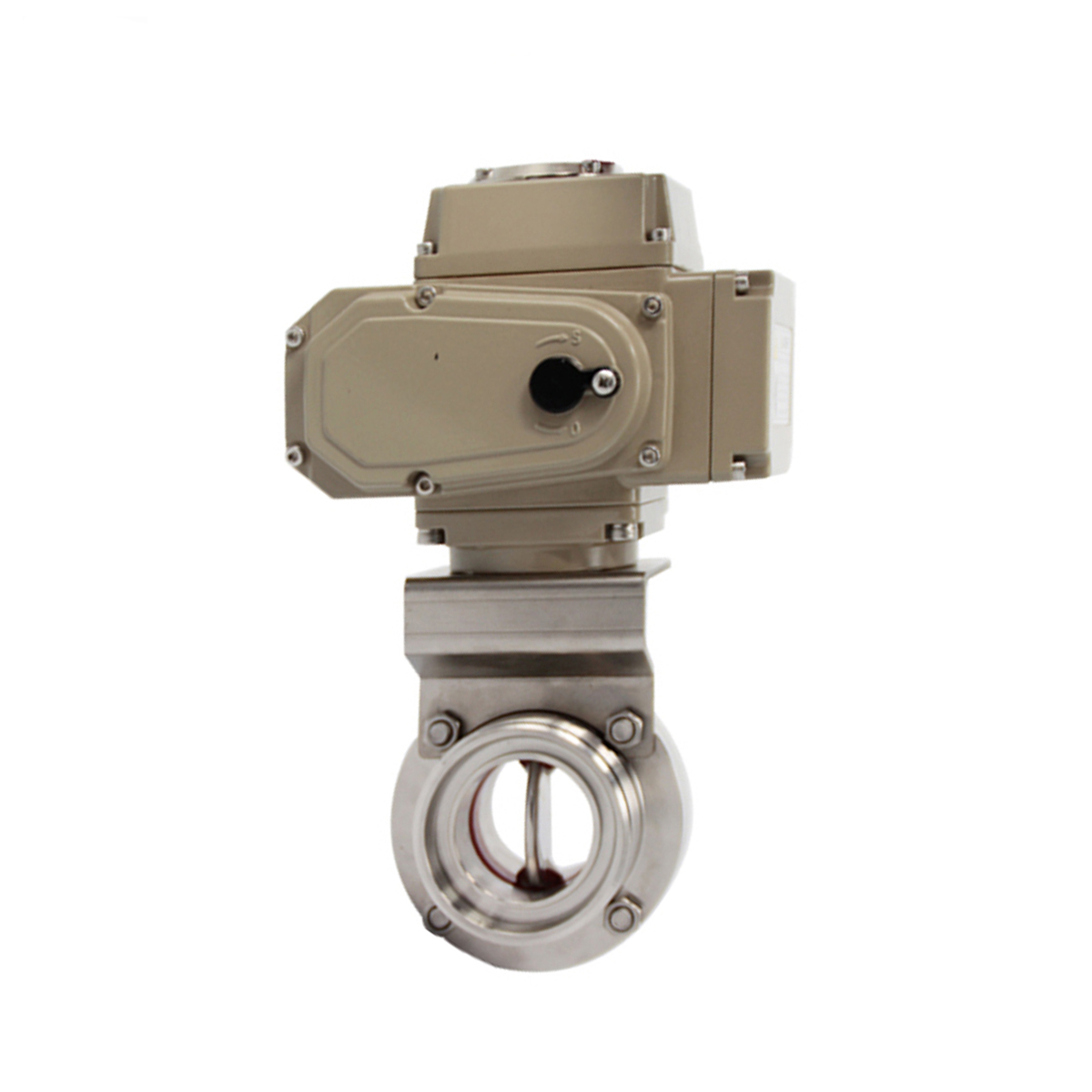 SS316 Stainless Steel Motorized Sanitary Electric Threaded Butterfly Valve 
