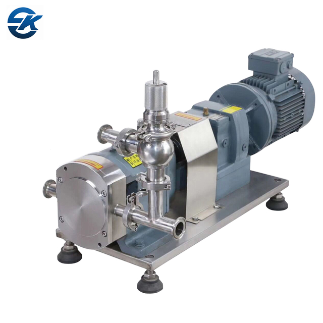 High Viscosity Sanitary Stainless Steel SS316L Food Grade Rotor Rotary Lobe Pump With Relief Vavle