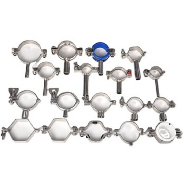 Hygienic Food Grade Pipe Support Stainless Steel Round Pipe Hanger with Flange End
