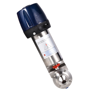 3A Stainless Steel Sanitary Tri-Clamp Butterfly Valve With Pneumatic Actuator And C-TOP 