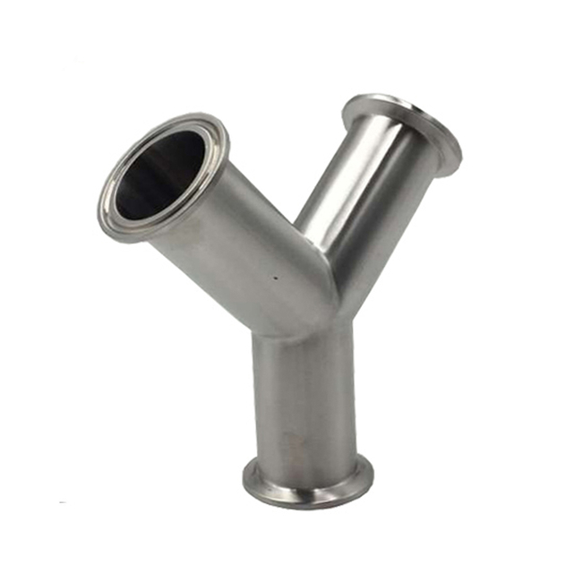 SS304 316L Food Grade Stainless Steel Y Type Clamped Tee