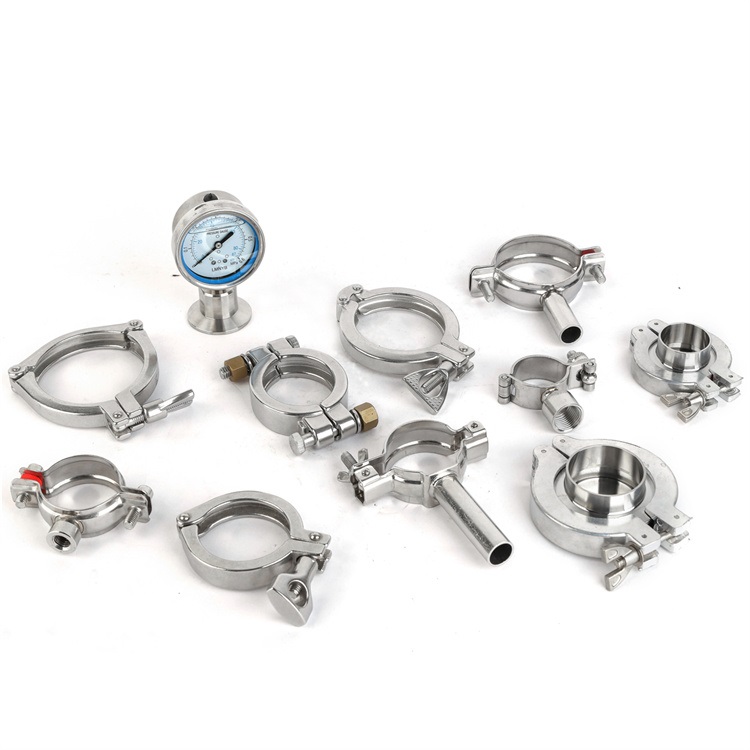 304/316L Stainless Steel Pipe Clamp Sanitary Single Pin Clamp with Wing Nut