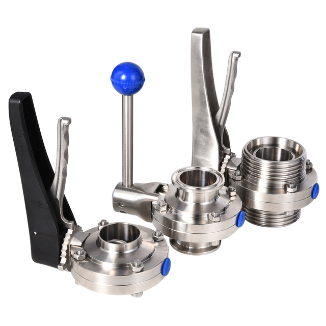 Food Grade Stainless Steel SS304 SS316L Sanitary Manual Butterfly Valve