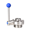 High Quality Sanitary Stainless Steel Manual Type Weld End And Male End Butterfly Valve 