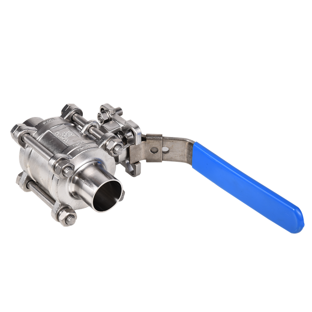 Dairy Industrial Sanitary Stainless Steel Welded 3 Piece Manual Ball Valve