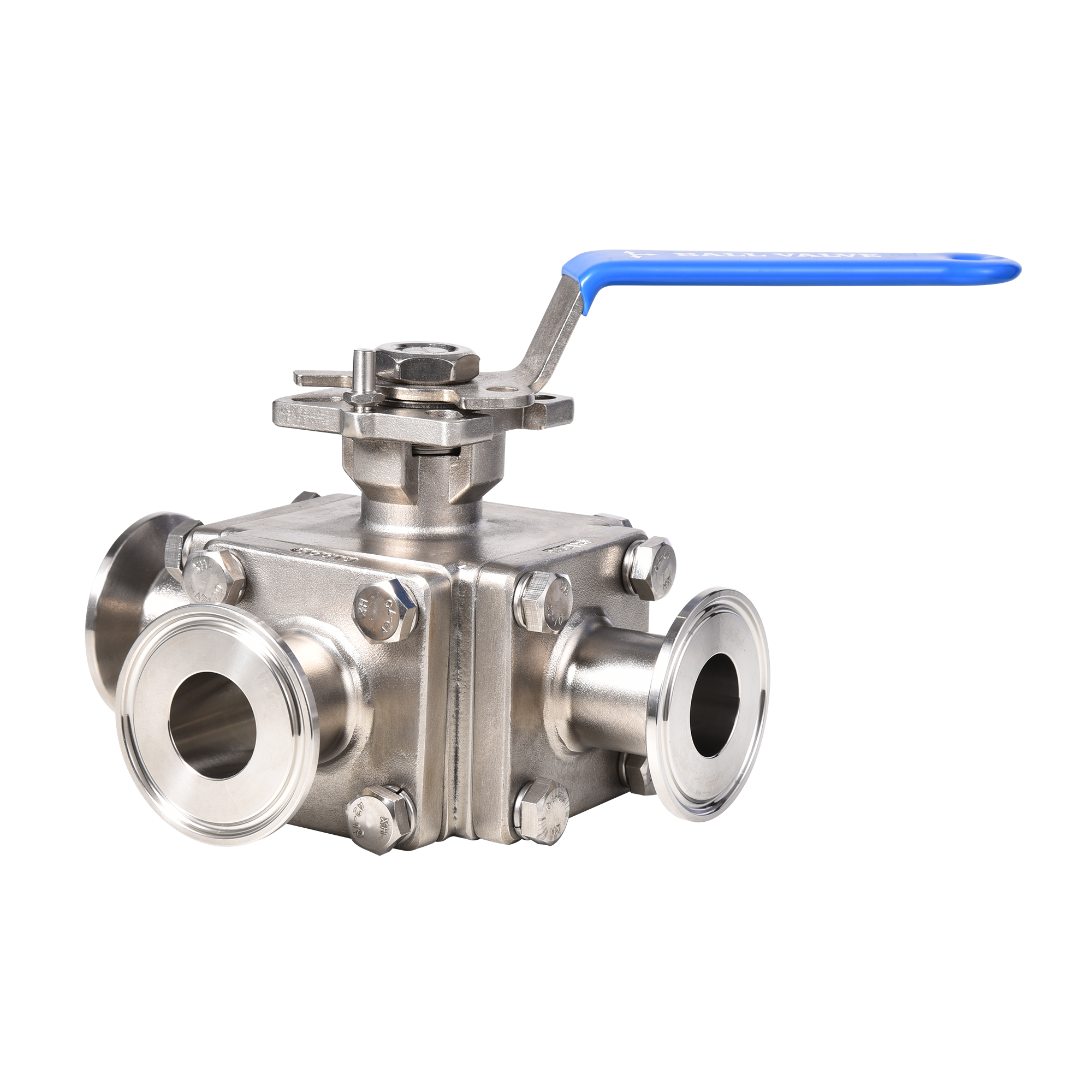 Stainless Steel Three-way Non-retention Manual Clamp Ball Valve