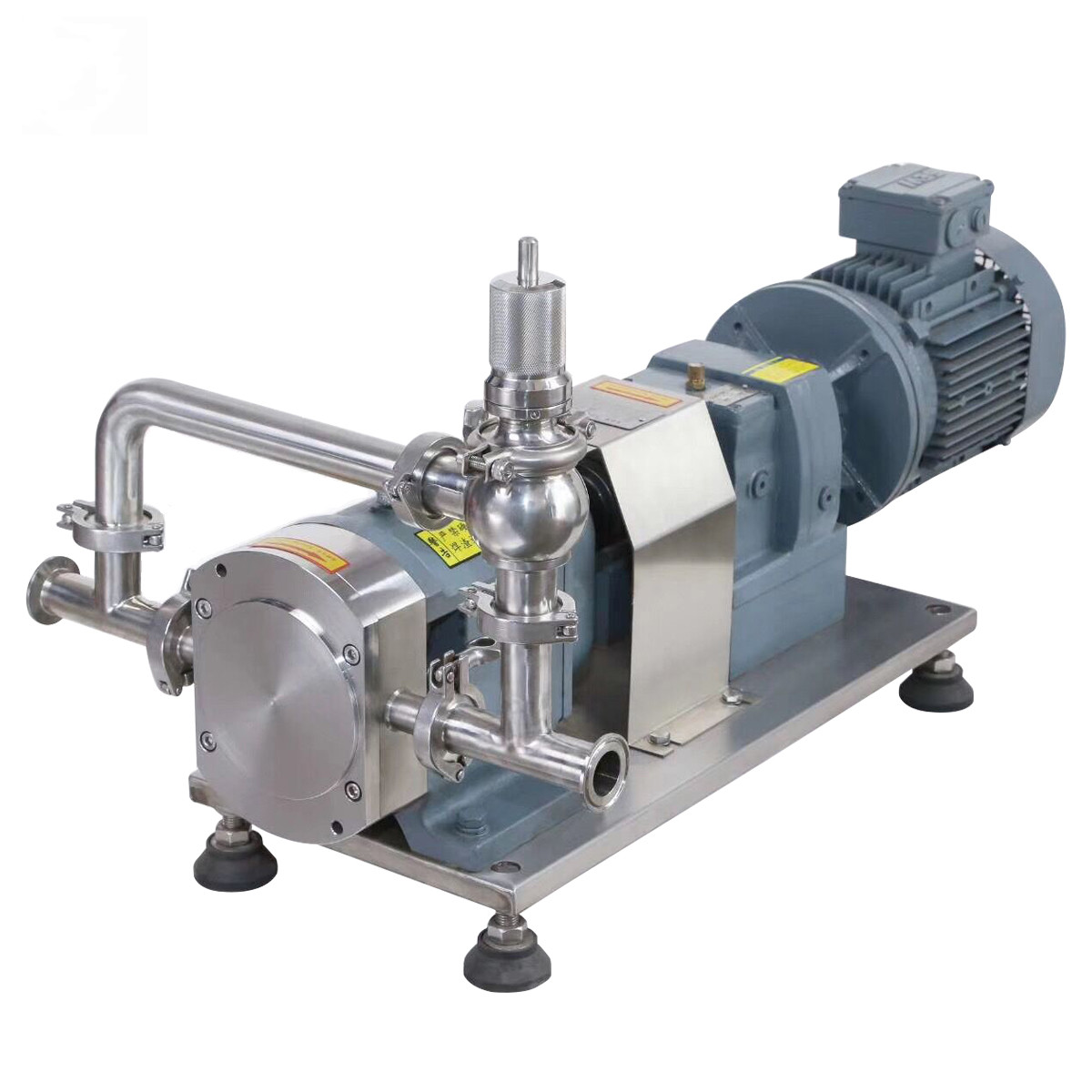 High Viscosity Sanitary Stainless Steel SS316L Food Grade Rotor Rotary Lobe Pump With Relief Vavle