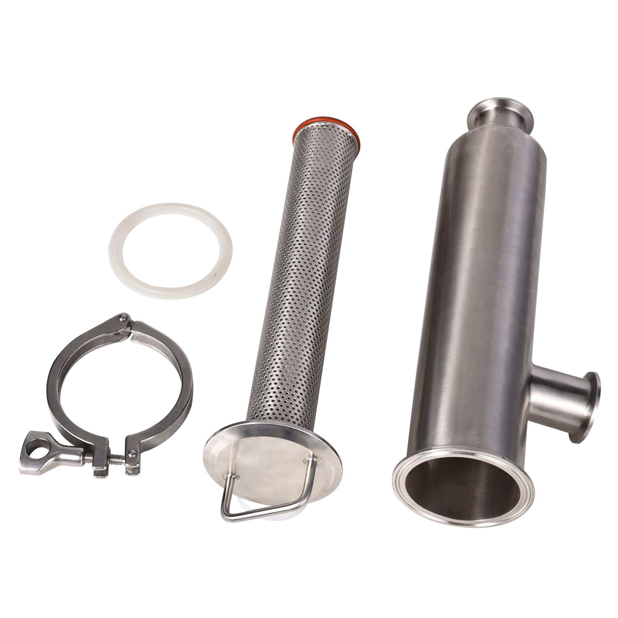 Sanitary Stainless Steel SS304 SS316L Clamped Angle-Type Filter Strainer