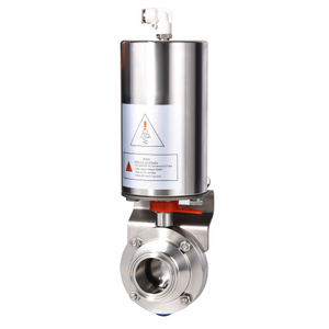  Food Grade Pneumatic Actuator Sanitary Stainless Steel Weld Ends Butterfly Valve