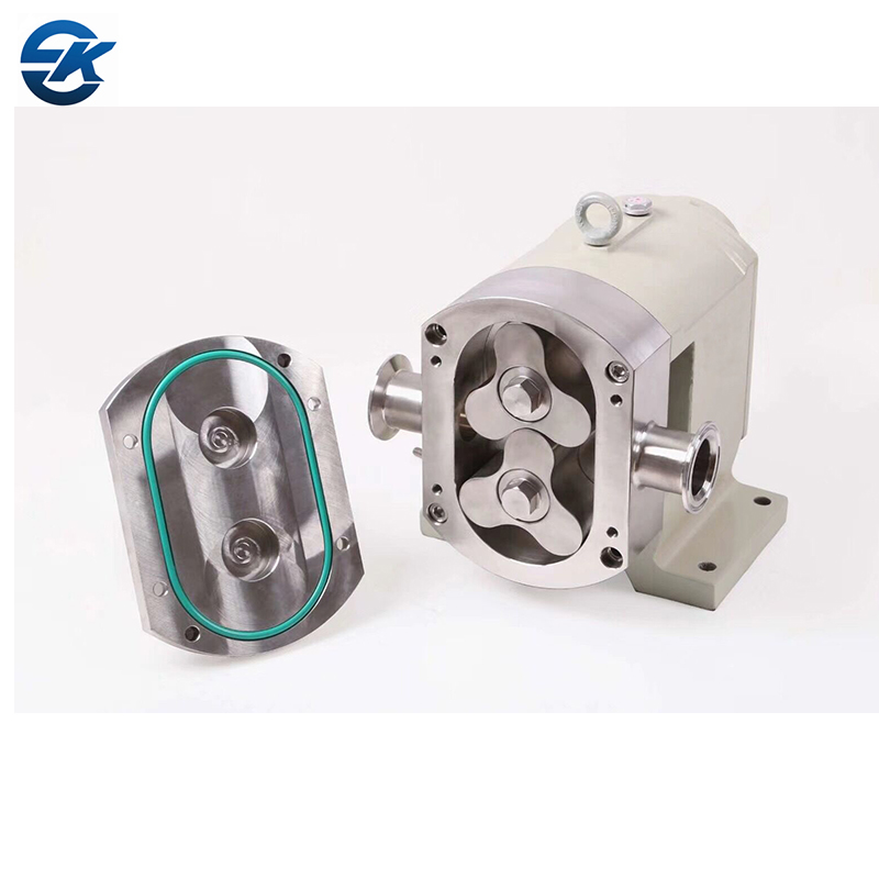 High Viscosity Sanitary Stainless Steel SS316L Food Grade Rotor Rotary Lobe Pump With Relief Vavle