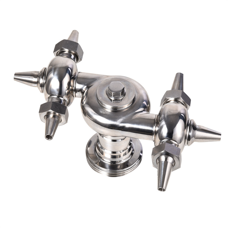 Pharmacy Stainless Stee Tank Cleaner Fittings SS304 Sanitary Bolted Rotary Cleaning Ball for Tank Wash