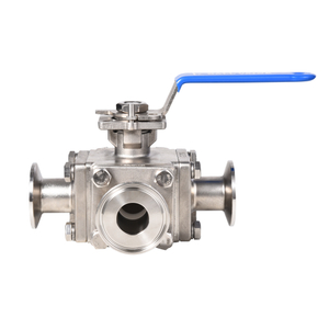 Stainless Steel 304 High Plate Clamp 3-way Ball Valve