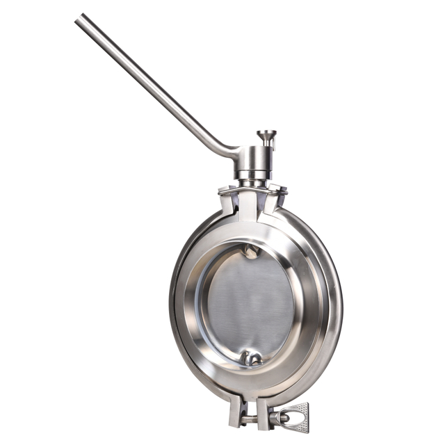 Food Grade Stainless Steel SS304 SS316L Manual Operation For Powder Butterfly Valve
