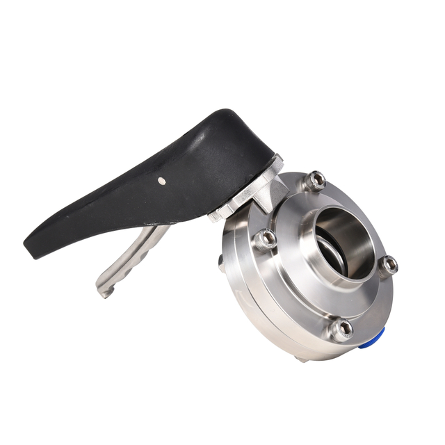 Stainless Steel Sanitary Hygienic Manual Butterfly Valves with Weld Ends