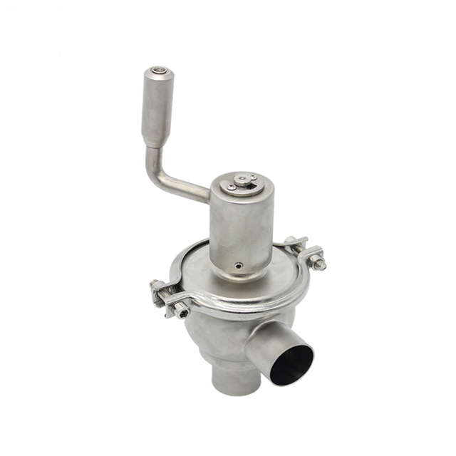 Food Grade Stainless Steel SS304 Manual 3 Way Stop Reversing Divert Seat Valve