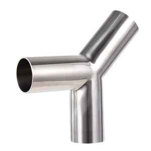 Food Beverage 304/316L Stainless Steel SMS Y-type Elbow Tee