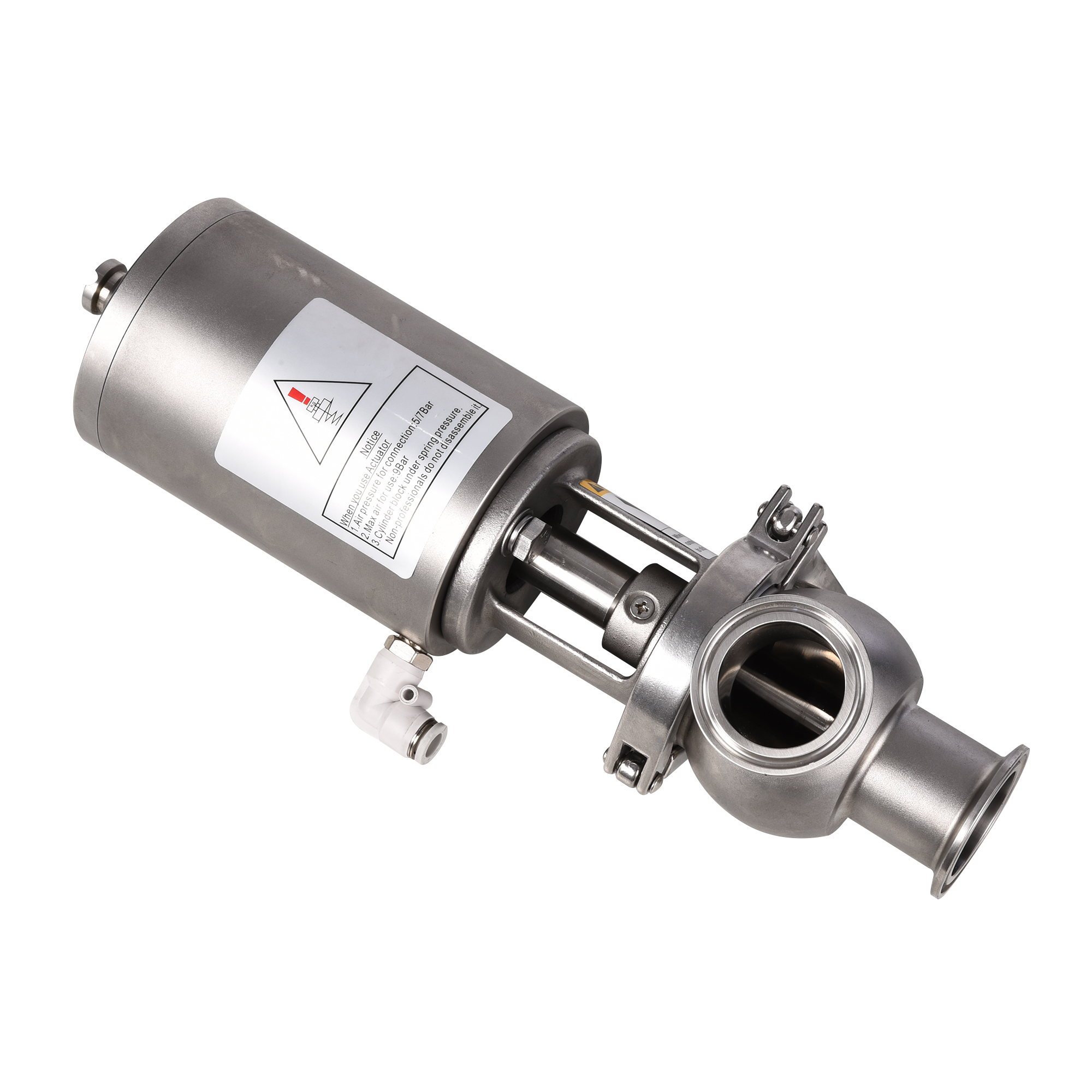 Sanitary Stainless Steel Mixproof Valve Pneumatic Actuator Stop Reversing Valve