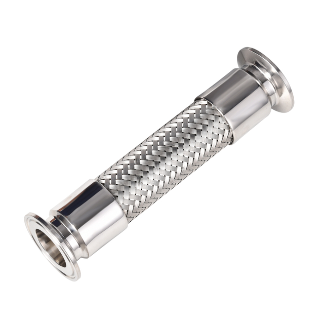 Food Grade SS304 SS316L Stainless Steel Tri Clamp Flexible Braided Metal Hose Expansion Joint