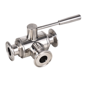 Sanitary Stainless Steel SS304 SS316L Food Grade Manual Clamped 3 Way Ball Valve