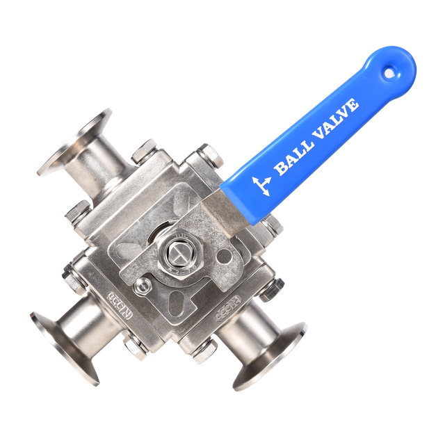 Stainless Steel Three-way Non-retention Manual Clamp Ball Valve