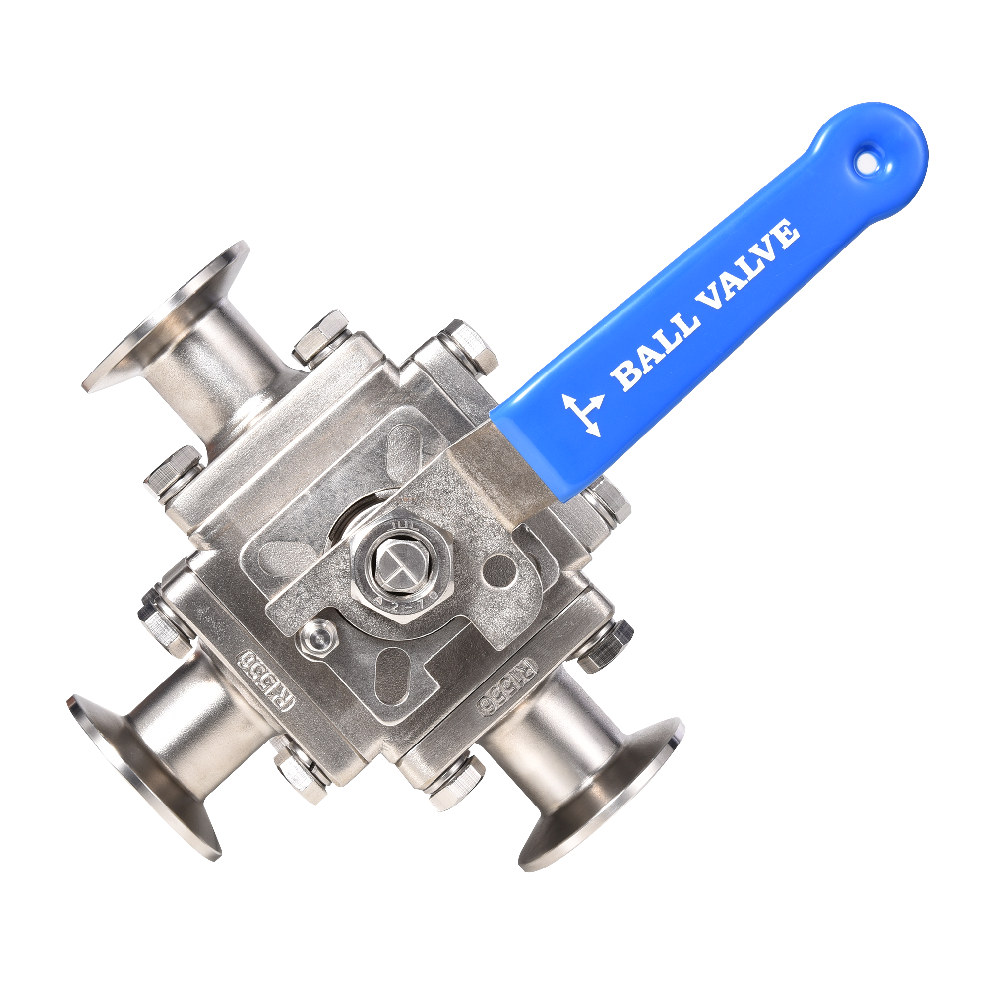Stainless Steel Three-way Non-retention Manual Clamp Ball Valve