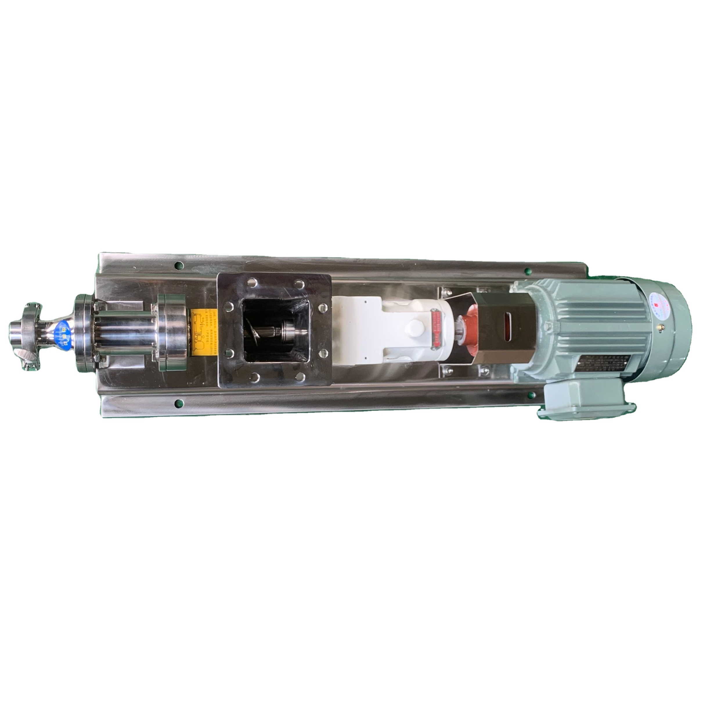 Food Grade Stainless Steel SS304 High Viscosity Sanitary Single Screw Mono Pump With Hopper