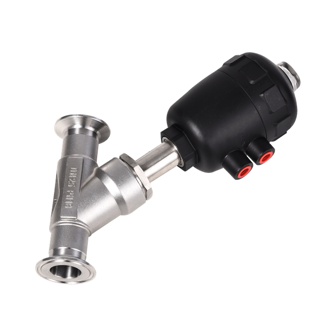 Sanitary Stainless Steel Clamp Pneumatic Angle Seat Valve