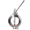 Food Grade Stainless Steel SS304 SS316L Manual Operation For Powder Butterfly Valve