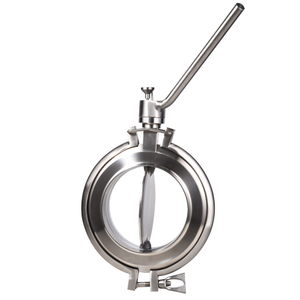 Food Grade Stainless Steel SS304 SS316L Manual Operation For Powder Butterfly Valve