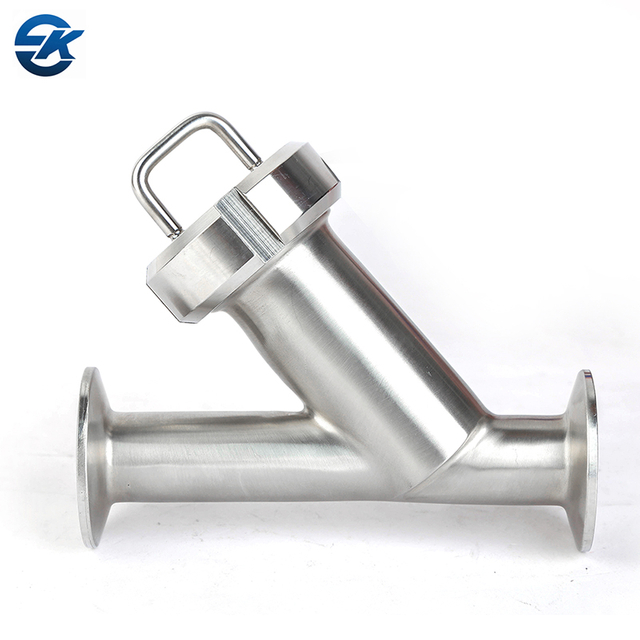Food Grade SS304 SS316L Stainless Steel SMS Union Threaded Y Filter Strainer