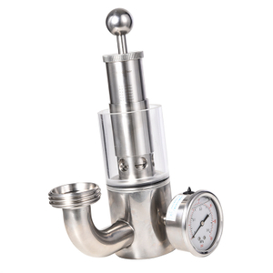 Food Grade Male Safety Valve Stainless Steel Release Valve with Pressure Guage