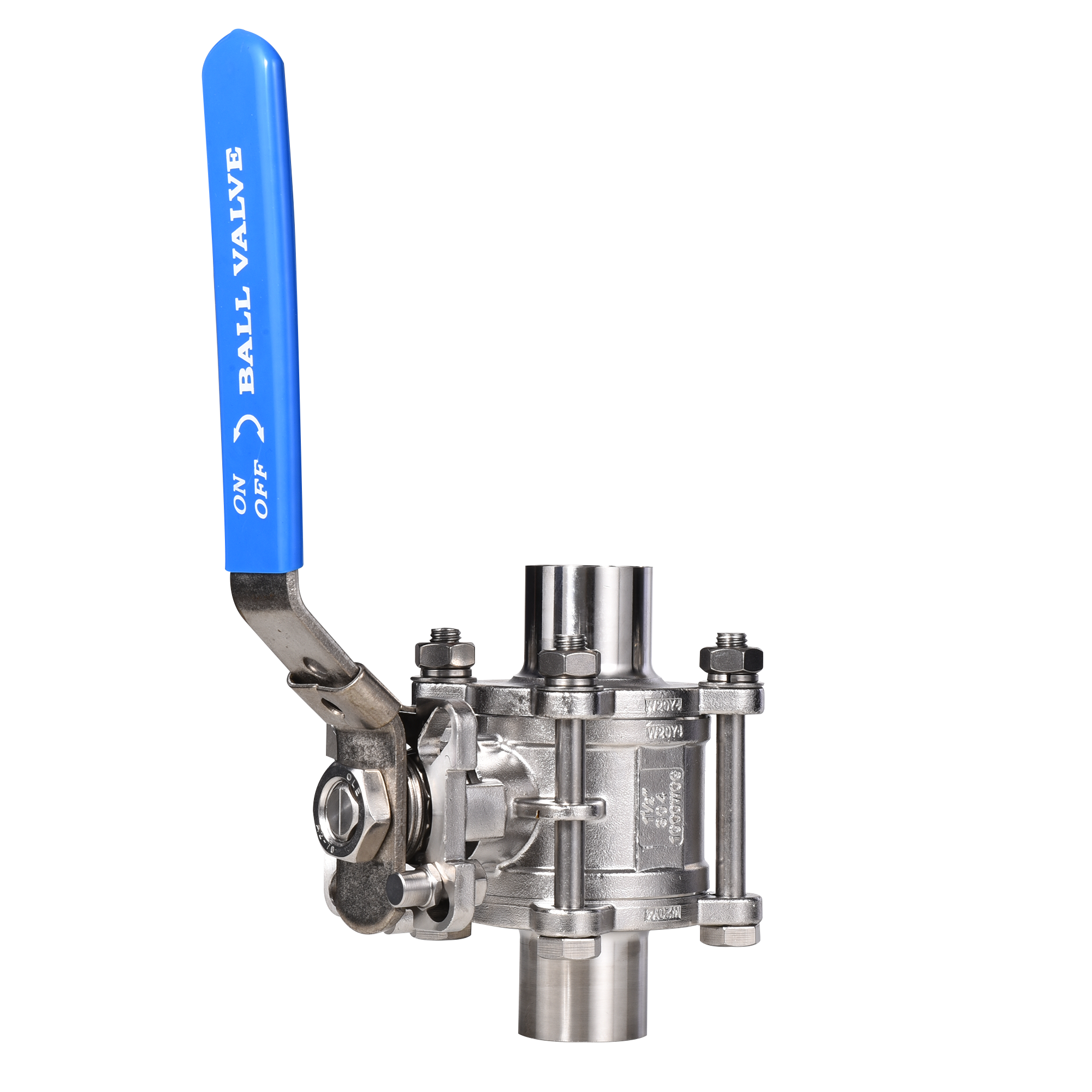 Dairy Industrial Sanitary Stainless Steel Welded 3 Piece Manual Ball Valve