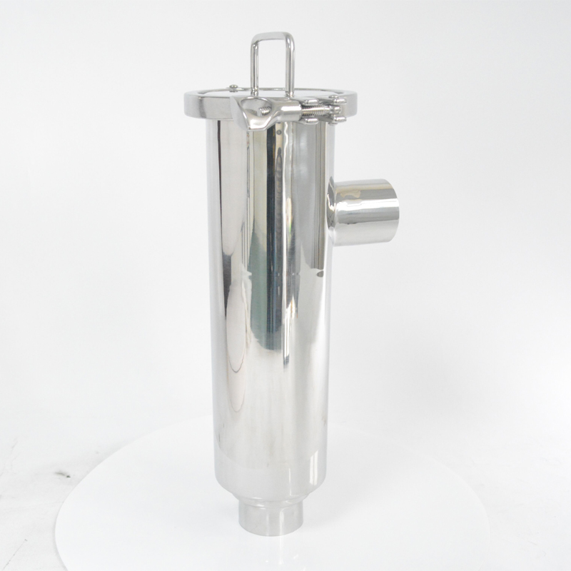 Sanitary Stainless Steel SUS304 Angle Type Filter Container Strainer With Metal Mesh