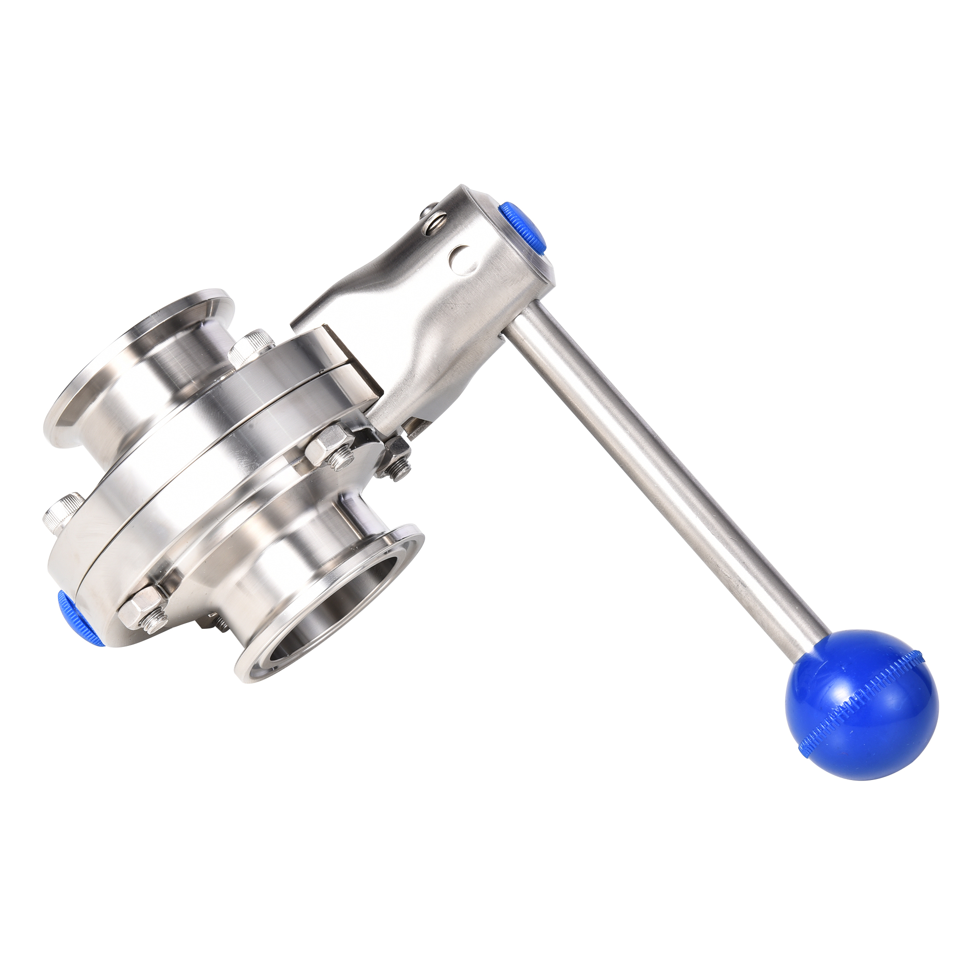Food Grade Stainless Steel Sanitary Manual Tri Clamp Butterfly Valve with Pull Handle