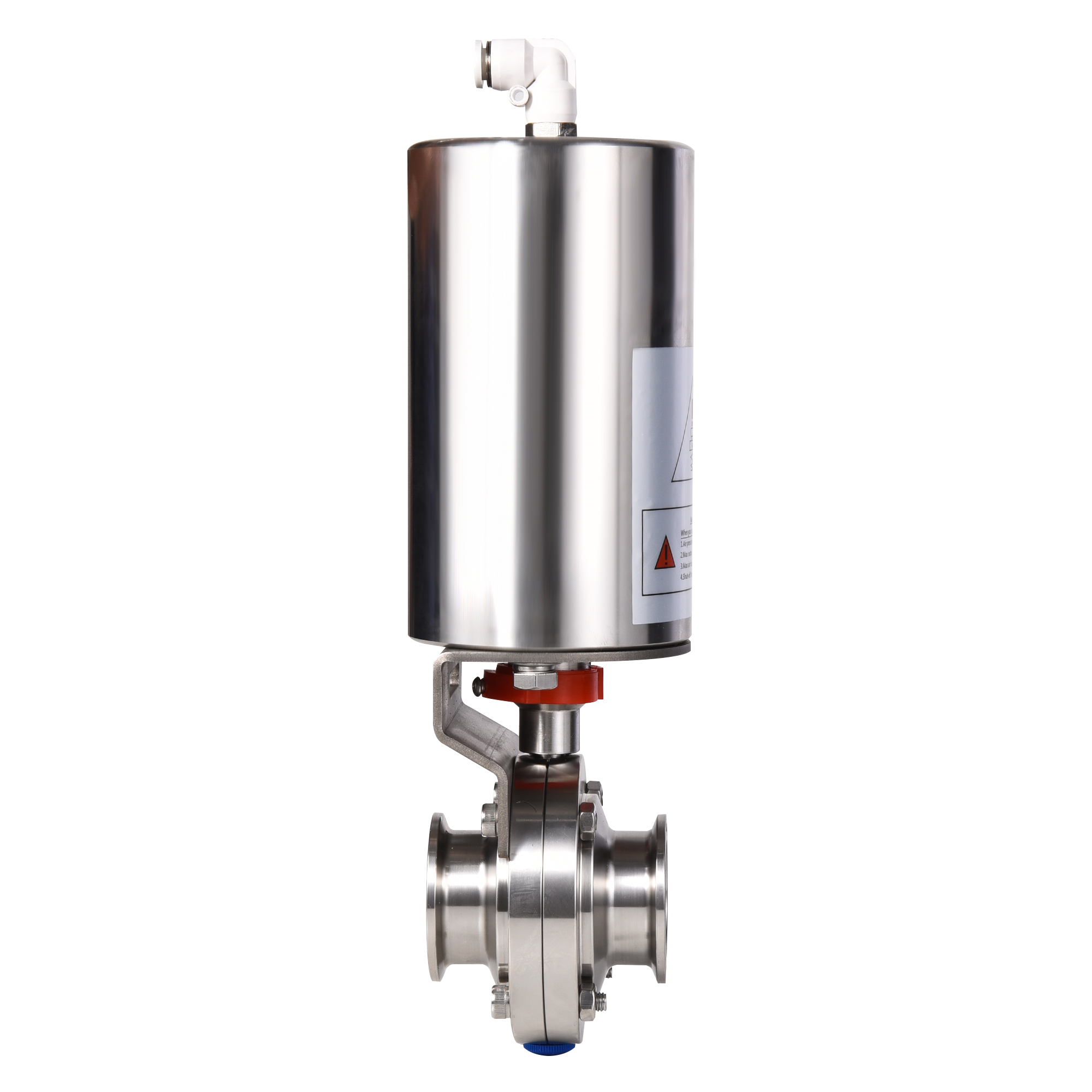  Food Grade Pneumatic Actuator Sanitary Stainless Steel Weld Ends Butterfly Valve