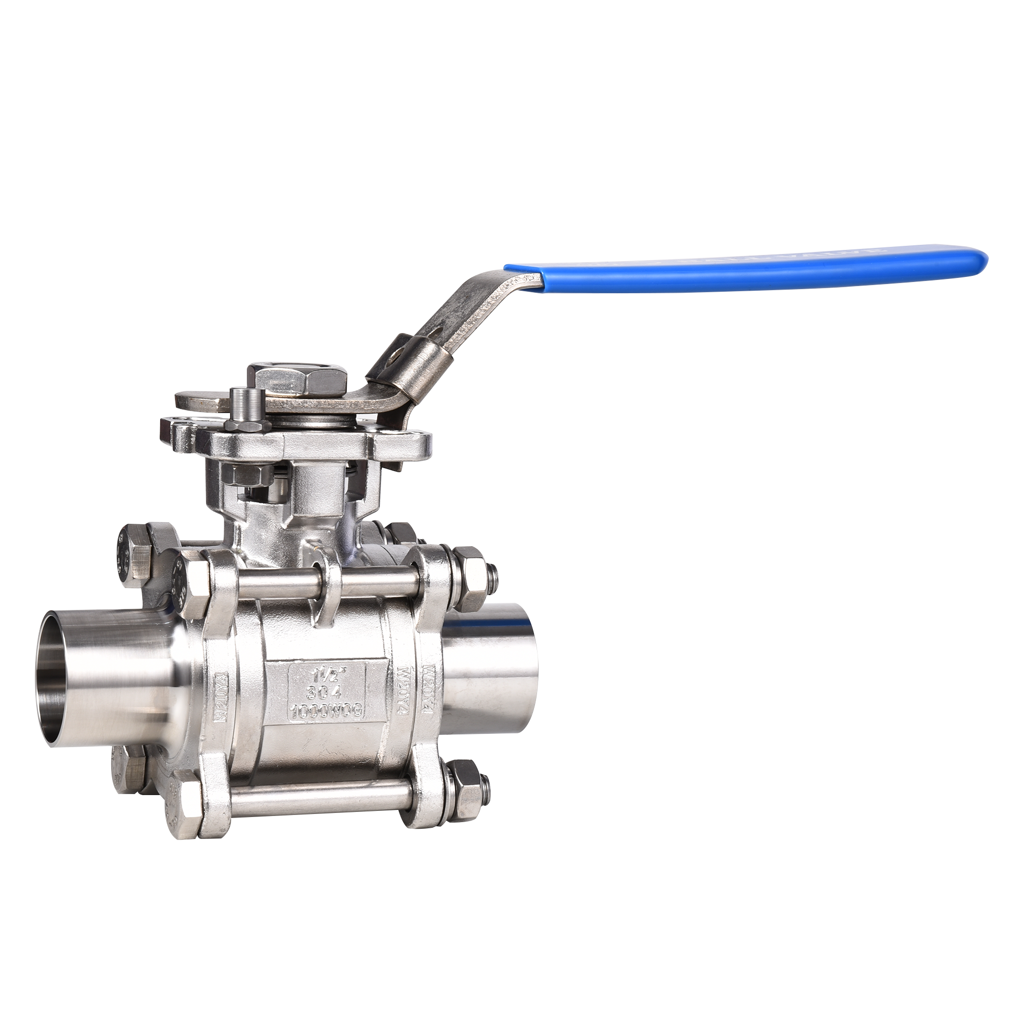 Dairy Industrial Sanitary Stainless Steel Welded 3 Piece Manual Ball Valve