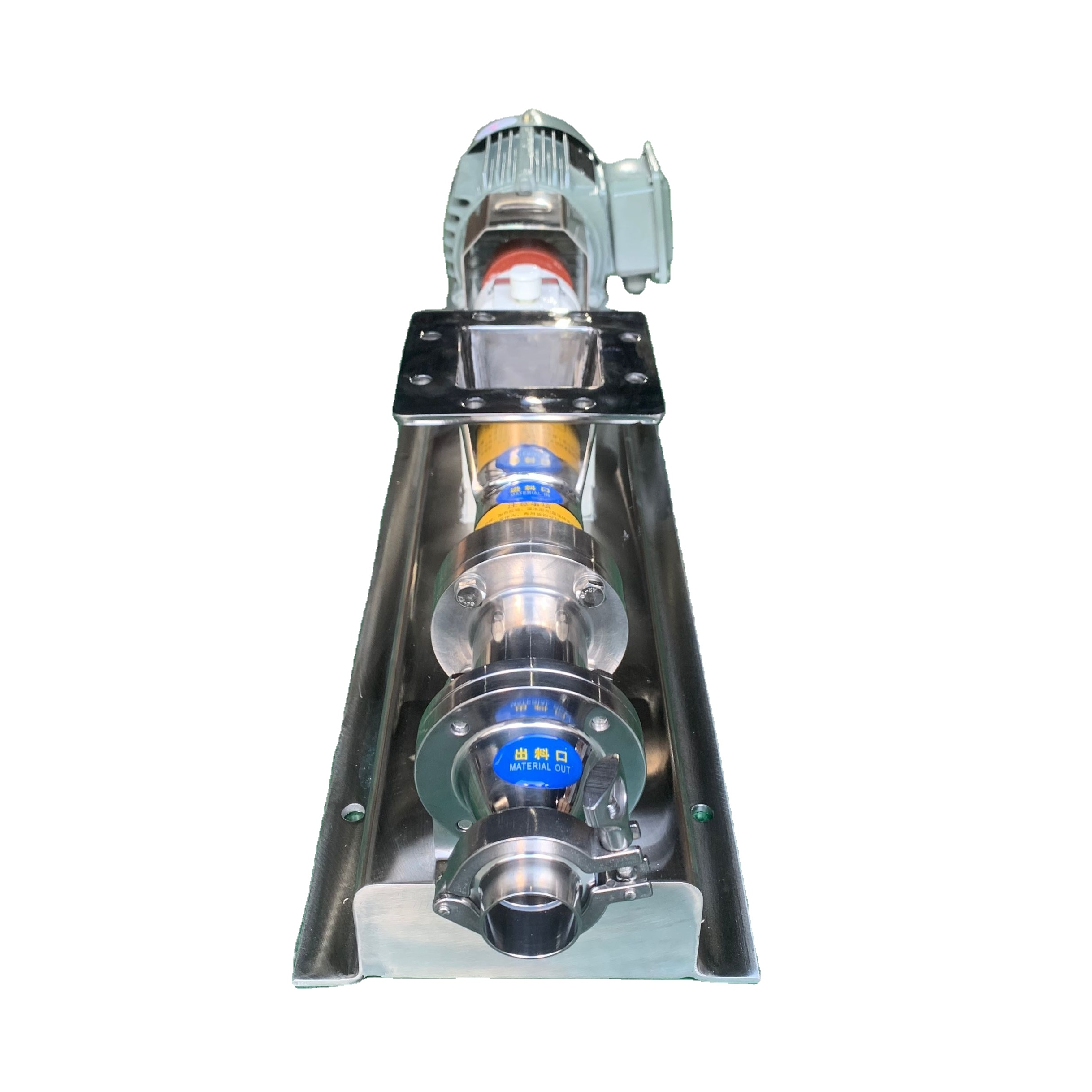 Food Grade Stainless Steel SS304 High Viscosity Sanitary Single Screw Mono Pump With Hopper