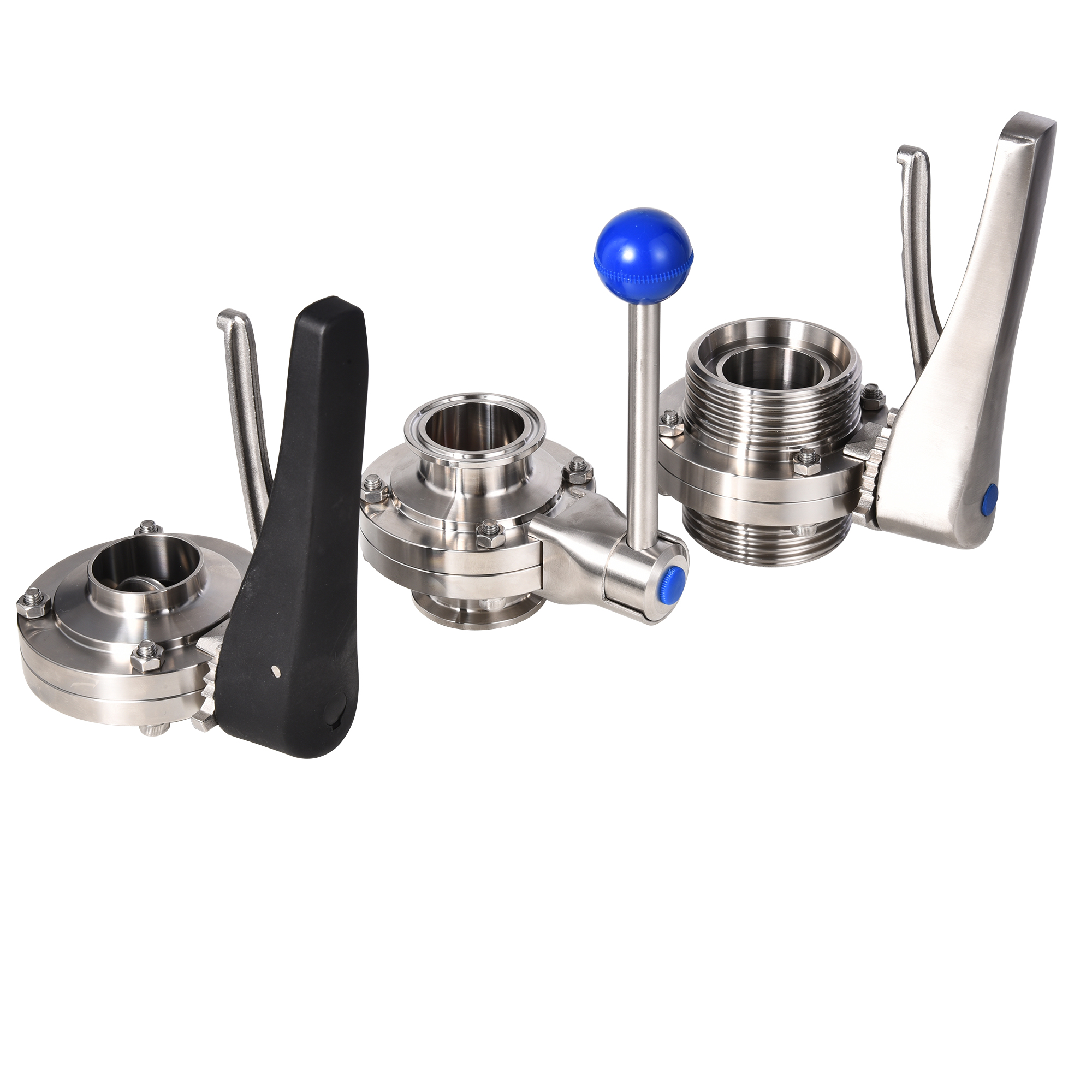Food Grade Stainless Steel SS304 SS316L Sanitary Manual Butterfly Valve