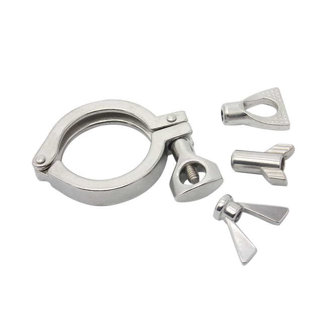 304/316L Stainless Steel Pipe Clamp Sanitary Single Pin Clamp with Wing Nut