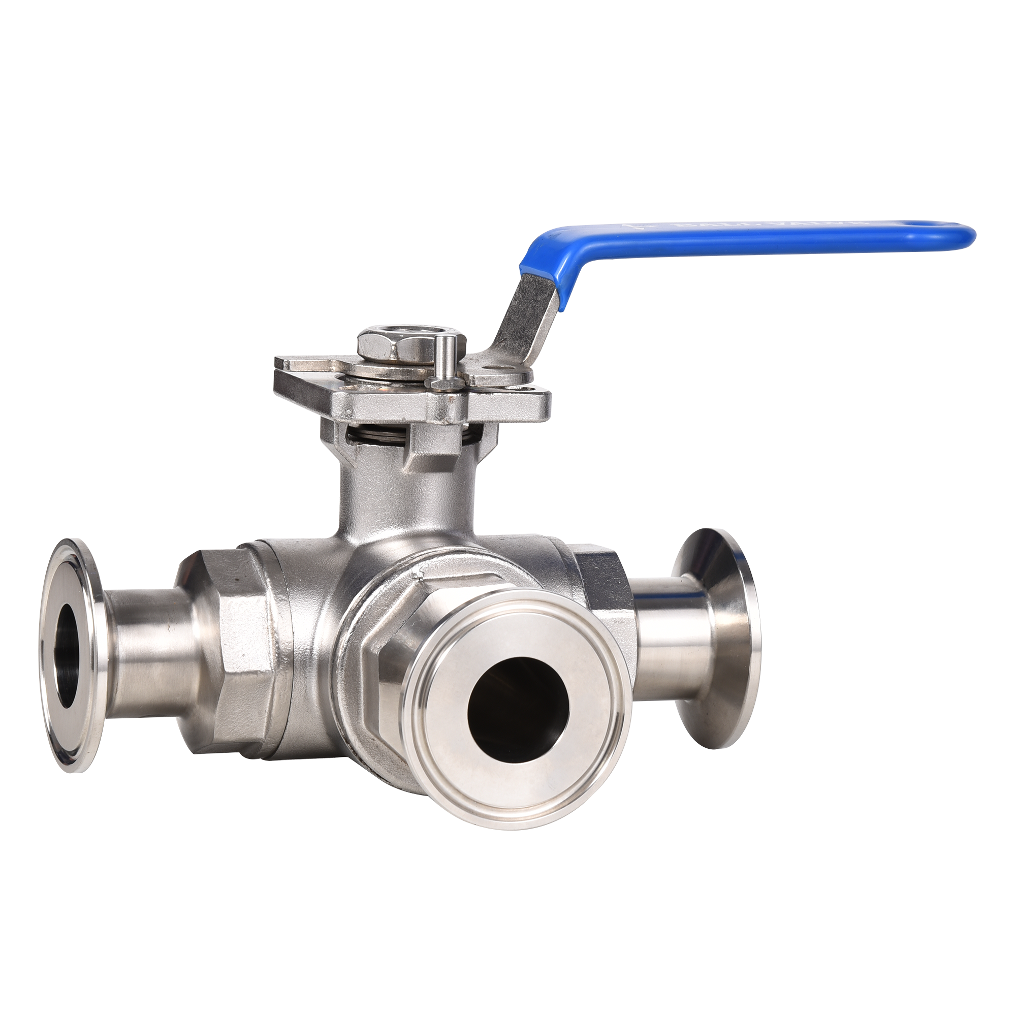 AISI 304 and 316L Sanitary Stainless Steel Tri Clamp Three Way Manual Ball Valve
