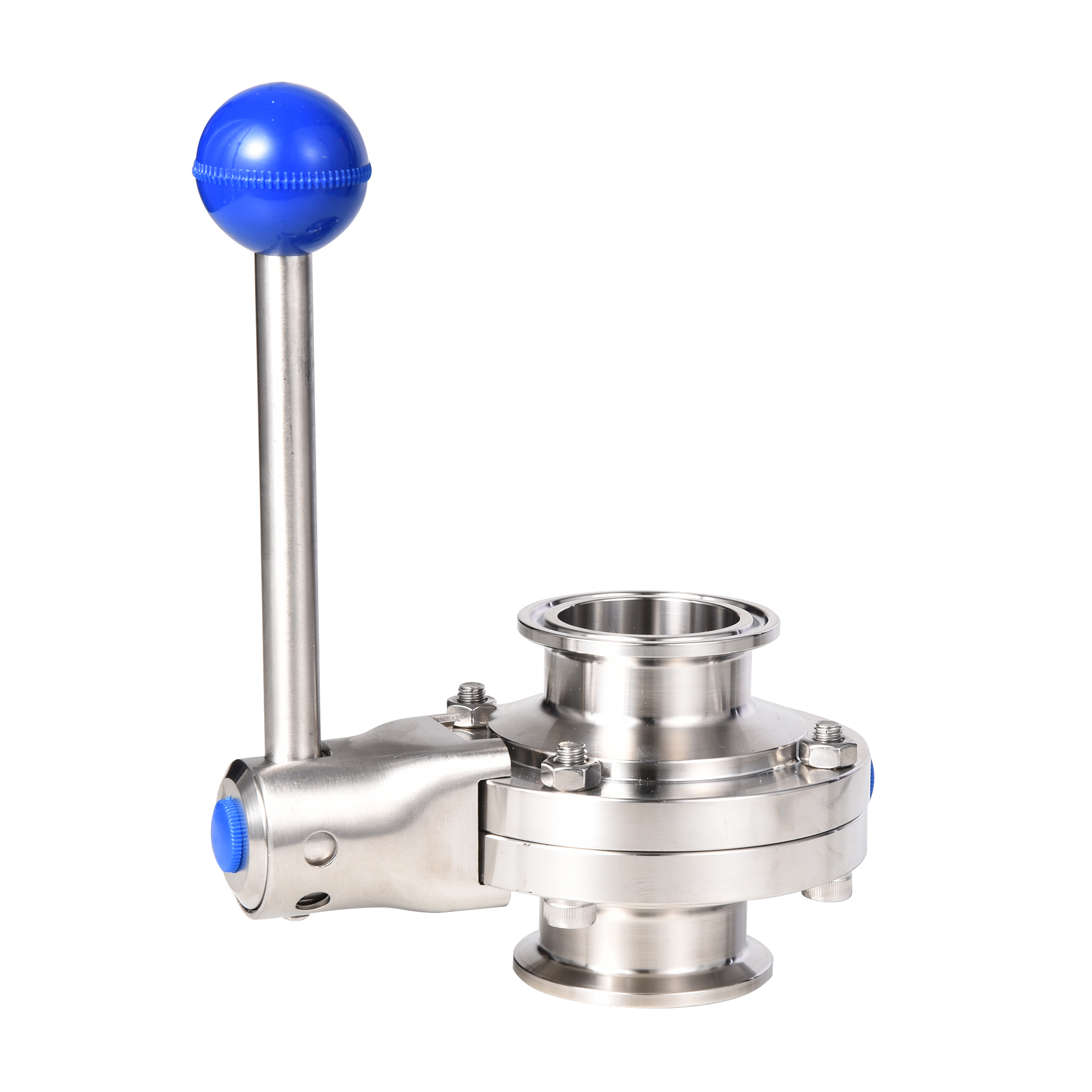 Food Grade Stainless Steel Sanitary Manual Tri Clamp Butterfly Valve with Pull Handle